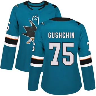 Women's Danil Gushchin San Jose Sharks Home Jersey - Teal Authentic