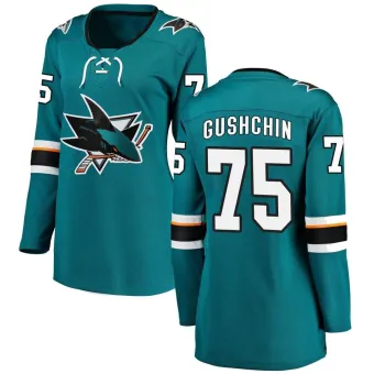 Women's Danil Gushchin San Jose Sharks Home Jersey - Teal Breakaway