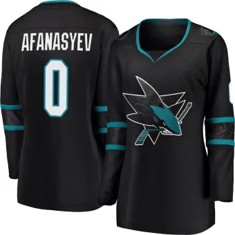 Women's Egor Afanasyev San Jose Sharks Alternate Jersey - Black Breakaway