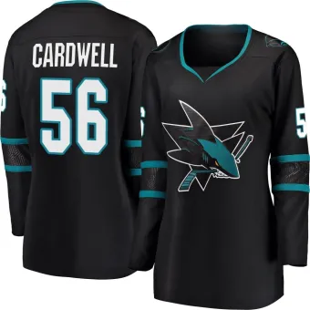 Women's Ethan Cardwell San Jose Sharks Alternate Jersey - Black Breakaway