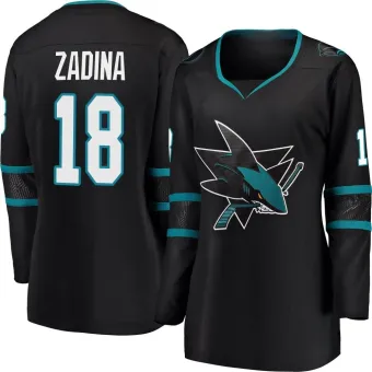 Women's Filip Zadina San Jose Sharks Alternate Jersey - Black Breakaway