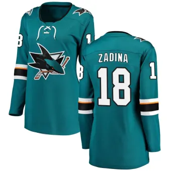 Women's Filip Zadina San Jose Sharks Home Jersey - Teal Breakaway