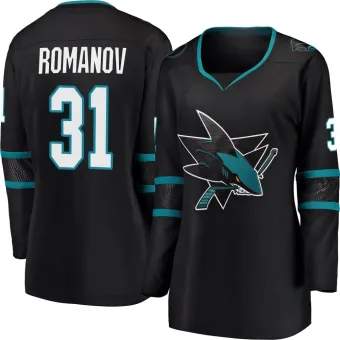 Women's Georgi Romanov San Jose Sharks Alternate Jersey - Black Breakaway