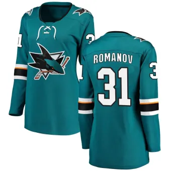 Women's Georgi Romanov San Jose Sharks Home Jersey - Teal Breakaway