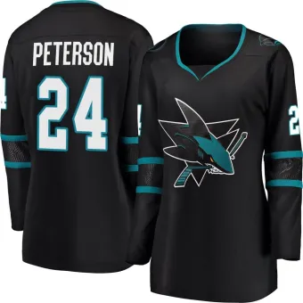 Women's Jacob Peterson San Jose Sharks Alternate Jersey - Black Breakaway