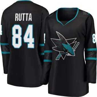 Women's Jan Rutta San Jose Sharks Alternate Jersey - Black Breakaway