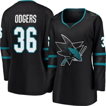 Women's Jeff Odgers San Jose Sharks Alternate Jersey - Black Breakaway