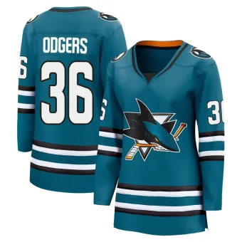 Women's Jeff Odgers San Jose Sharks Home 2nd Jersey - Teal Breakaway