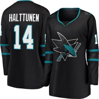 Women's Kasper Halttunen San Jose Sharks Alternate Jersey - Black Breakaway