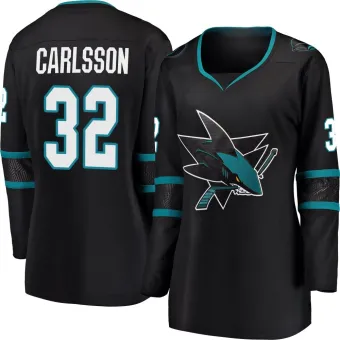 Women's Lucas Carlsson San Jose Sharks Alternate Jersey - Black Breakaway