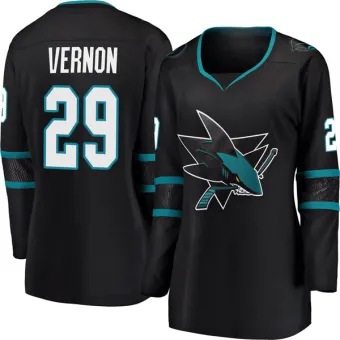 Women's Mike Vernon San Jose Sharks Alternate Jersey - Black Breakaway