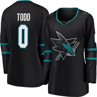 Women's Nathan Todd San Jose Sharks Alternate Jersey - Black Breakaway