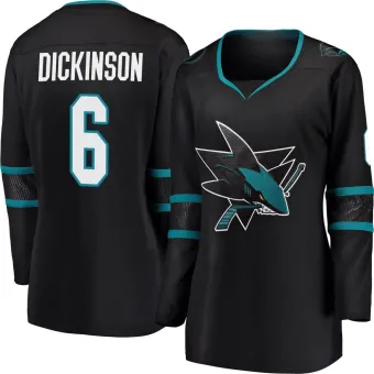 Women's Sam Dickinson San Jose Sharks Alternate Jersey - Black Breakaway