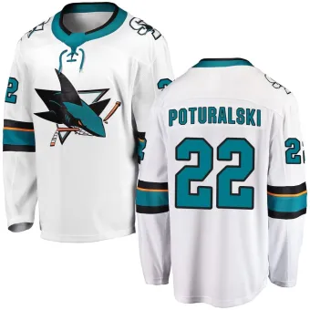 Youth Andrew Poturalski San Jose Sharks Away Jersey - White Breakaway