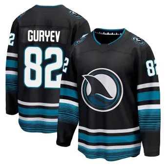 Youth Artem Guryev San Jose Sharks Alternate Premier Jersey - Black Breakaway