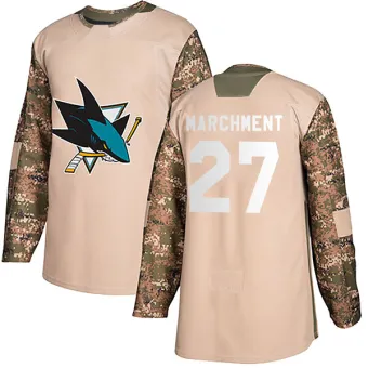 Youth Bryan Marchment San Jose Sharks Veterans Day Practice Jersey - Camo Authentic