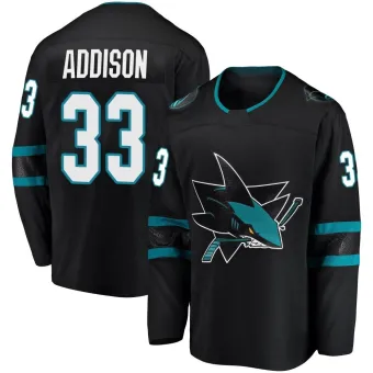 Youth Calen Addison San Jose Sharks Alternate Jersey - Black Breakaway