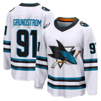 Youth Carl Grundstrom San Jose Sharks Away 2nd Jersey - White Breakaway