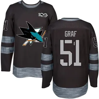 Youth Collin Graf San Jose Sharks 1917-2017 100th Anniversary Jersey - Black Authentic