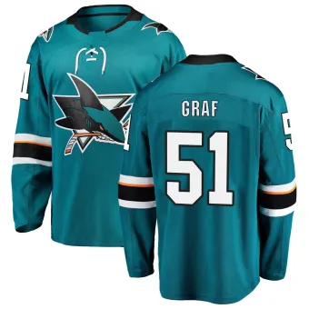 Youth Collin Graf San Jose Sharks Home Jersey - Teal Breakaway