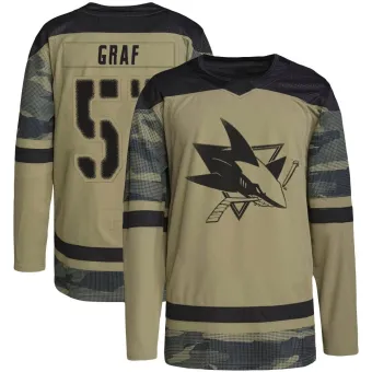 Youth Collin Graf San Jose Sharks Military Appreciation Practice Jersey - Camo Authentic