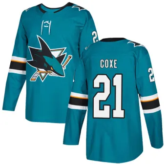 Youth Craig Coxe San Jose Sharks Home Jersey - Teal Authentic