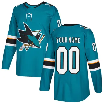 Youth Custom San Jose Sharks Home Jersey - Teal Authentic