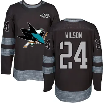 Youth Doug Wilson San Jose Sharks 1917-2017 100th Anniversary Jersey - Black Authentic