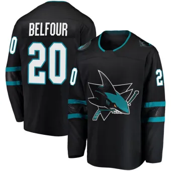 Youth Ed Belfour San Jose Sharks Alternate Jersey - Black Breakaway