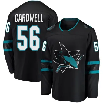 Youth Ethan Cardwell San Jose Sharks Alternate Jersey - Black Breakaway