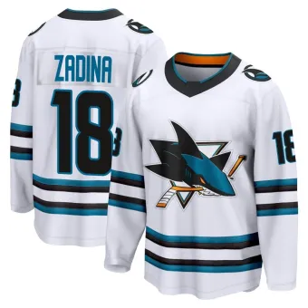 Youth Filip Zadina San Jose Sharks Away 2nd Jersey - White Breakaway