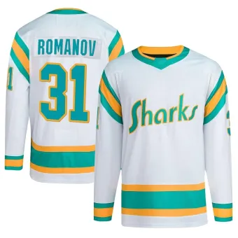 Youth Georgi Romanov San Jose Sharks Reverse Retro 2.0 Jersey - White Authentic