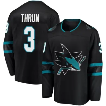 Youth Henry Thrun San Jose Sharks Alternate Jersey - Black Breakaway