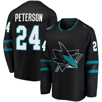 Youth Jacob Peterson San Jose Sharks Alternate Jersey - Black Breakaway