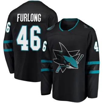 Youth Jake Furlong San Jose Sharks Alternate Jersey - Black Breakaway