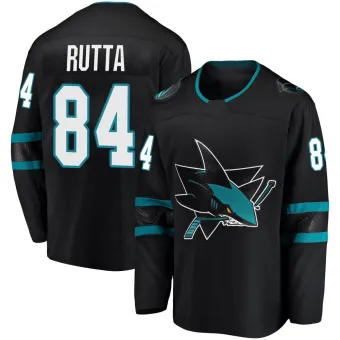 Youth Jan Rutta San Jose Sharks Alternate Jersey - Black Breakaway