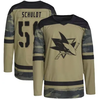 Youth Jimmy Schuldt San Jose Sharks Military Appreciation Practice Jersey - Camo Authentic