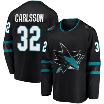 Youth Lucas Carlsson San Jose Sharks Alternate Jersey - Black Breakaway