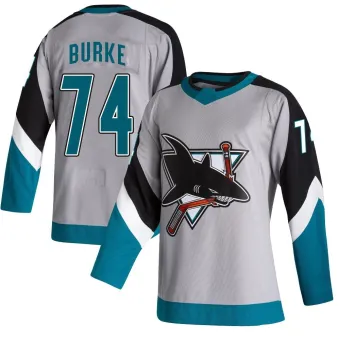 Youth Nolan Burke San Jose Sharks 2020/21 Reverse Retro Jersey - Gray Authentic