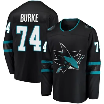 Youth Nolan Burke San Jose Sharks Alternate Jersey - Black Breakaway