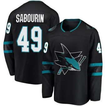 Youth Scott Sabourin San Jose Sharks Alternate Jersey - Black Breakaway